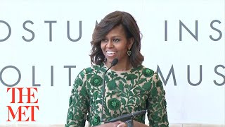 Anna Wintour Costume Center RibbonCutting Ceremony with First Lady Michelle Obama [upl. by Ariamoy614]