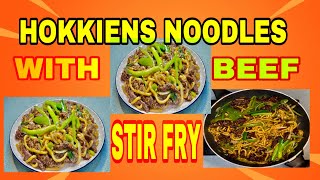 HOW TO MAKE  HOKKIENS NOODLES WITH BEEF STIR FRY  FILIPINO STYLE RECIPE  Fili Fusions Kitchen [upl. by Wat]