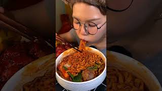 Food asmr noodlesasmr black bean noodlesblack bean noodles [upl. by Wennerholn372]