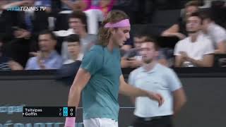 Big time tennis from Stef Tsitsipas v Goffin  Marseille 2019 [upl. by Yzdnil]