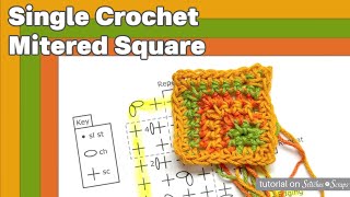 Single Crochet Mitered Squares [upl. by Broek]