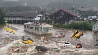 Worst Flood in NORWAY History Causes Dam Collapse  Flash floods  Flom i Hønefoss Nesbyen Norge [upl. by Isleen562]