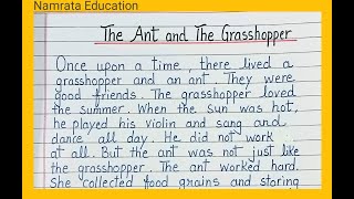 Ant and Grasshopper moral story writing in Englishstory writingEnglish story written [upl. by Sidell]