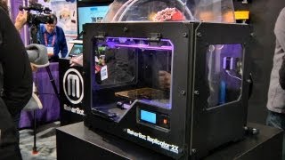 CES 2013 MakerBot Industries Replicator 2X 3D Printer [upl. by Nevin422]