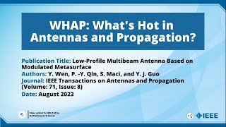 LowProfile Multibeam Antenna Based on Modulated Metasurface [upl. by Erminie]