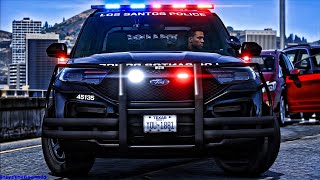 Playing GTA 5 As A POLICE OFFICER City Patrol HPD GTA 5 Lspdfr Mod 4K [upl. by Cesaro]