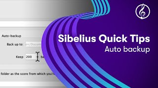 Sibelius Quick Tips Auto Backup [upl. by Aisenet]