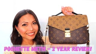 Louis Vuitton Pochette Metis Reverse Monogram Canvas 2 year review  Wear and Tear  WIMB 😍💕❤️ [upl. by Reaht]