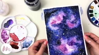 Galaxie malen  MODERNES AQUARELL [upl. by Tonia]