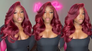 Outre Perfect Hairline Swoop 2  Burgundy Flame Outre Hair [upl. by Giarla]