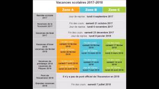 vacances scolaires 2017  2018 [upl. by Murray760]