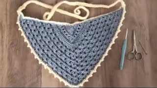 DIY 🧶 Crochet Headscarf Tutorial  Bandana 🧕 [upl. by Haag464]