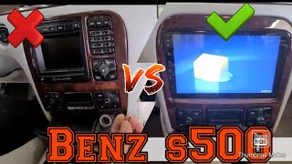 Mercedes Benz s500 how to remove radio and install android radio [upl. by Yren]