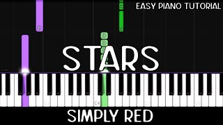 Simply Red  Stars Easy Piano Tutorial [upl. by Animor]