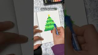 christmas christmastree oilpastel drawing 크리스마스트리오일파스텔그림 [upl. by Ahsyekal544]