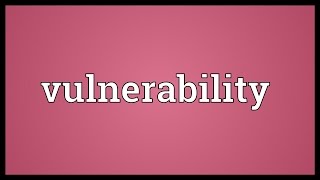 Vulnerability Meaning [upl. by Brodsky]