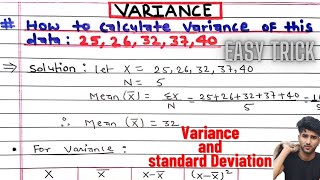 How to calculate Variance  How to calculate standard deviation Variance and standard deviation [upl. by Laresa797]