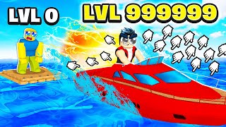 LE PLUS RAPIDE dans Boat Race Clicker Roblox [upl. by Annayek]