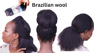 Viral Fake Natural Hair Trend using Brazilian wool [upl. by So]