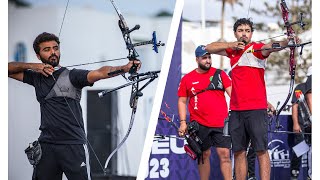 Egypt v Algeria – recurve men team gold  Nabeul 2023 African Championships [upl. by Enytsirhc275]