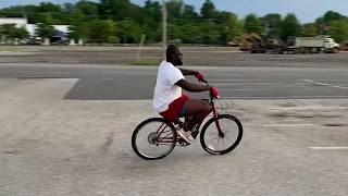 STUPID FAST 45 MPH MOTORIZED BIKE BEACH CRUISER BIKE FROM WALMART TESTING UNTUNED [upl. by Ziwot85]