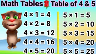 Table of 4 Table of 5 Table of 4 and 5 4 amp 5 4 ka Table 5 ka Table 4 or 5 Table in English [upl. by Airolg]