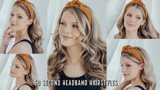 3 60 SECOND Trendy Headband Hairstyles [upl. by Eloise45]