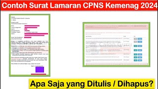 Contoh Surat Lamaran CPNS Kemenag 2024  Apa Saja Bagian yang Dihapus dan Ditambahkan [upl. by Flannery]