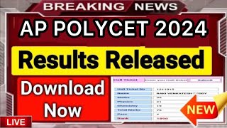 HOW TO CHECK AP POLYCET 2024 RESULTS  AP POLYCET RESULTS RELEASED [upl. by Stamata397]