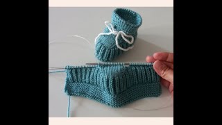 Süße Babyboots Babyschuhe gestrickt cute Babyboots knitting pattern [upl. by Olivette101]