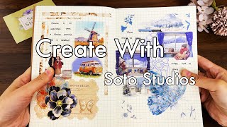 Creative Spreads with Soto Studios🥰  Scrapbook Supplies Junk Journaling  Scrapbooking Idea  ASMR [upl. by Erdried375]