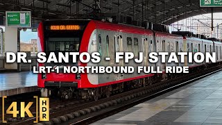 LRT1 Full Ride from Dr Santos to FPJ Station at Sunset  25 Stations Sucat to QC  Philippines [upl. by Adnicul]