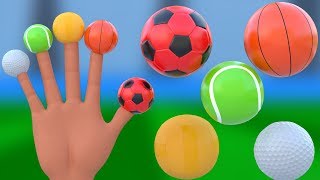 Finger Family Sports Balls  Kids Songs Nursery Rhymes for Children [upl. by Eatnod]