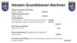 Grundsteuerberechnung Hessen 2022 🏠 Grundsteuer Rechner Hessen 2025 Beispiel [upl. by Sheryl762]