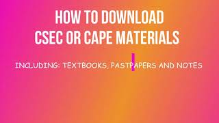 HOW TO DOWNLOAD ANY TEXTBOOKS FOR FREE For CSEC AND CAPE STUDENTS [upl. by Racklin108]