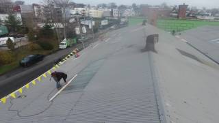 installing EPDM rubber membrane 060 roof system over metal roof [upl. by Aknaib]