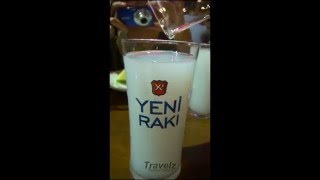 Turkish Raki drink mixed with water  Instanbul Turkey [upl. by Oeniri693]