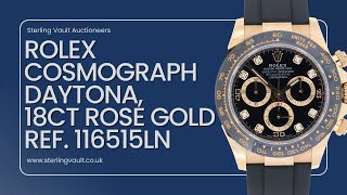 Rolex Cosmograph Daytona 18ct Rose Gold Reference 116515LN [upl. by Llehcsreh]