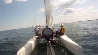 Mounting the Speed Puck facing the GoPro on a NACRA F18 20170730 [upl. by Panther126]