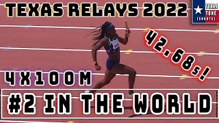 2nd Fastest 4x100M Women in the World Texas Relays4x100MInvitational Women [upl. by Carolin]