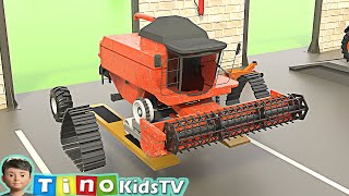 Harvester Repair and Carwash  Farming Trucks for Kids [upl. by Ysnat]