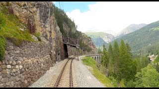 ★ 4K 🇨🇭Cab Ride Samedan  Albulabahn  Chur from sunny weather into a thunderstorm 072020 [upl. by Ardnaz]