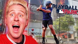 TAKING BATTING PRACTICE IN THE MIDDLE OF DOWNTOWN LOS ANGELES  Kleschka Vlogs [upl. by Amaerd949]