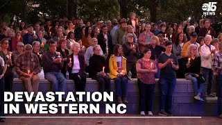 Asheville community holds candlelight vigil to honor those affected by Helene [upl. by Lectra]