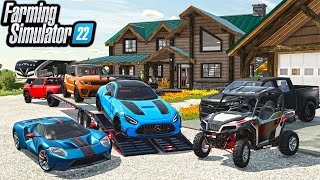 BUILDING 2999999 ELMCREEK MANSION SUPERCARS AND TOYS  FS22 [upl. by Eiliab633]