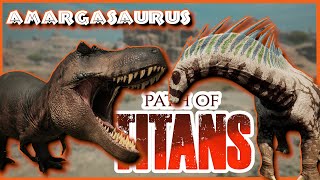 Battle At Salt Flats  AMARGASAURUS VS PTREX  Path Of Titans [upl. by Aratnahs]