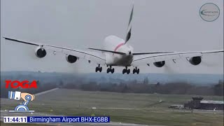 EMIRATES A380 ✈️ GO AROUND 😮 12012024 at Birmingham Airport  BHX [upl. by Aynnat]