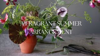 FRAGRANT SUMMER ARRANGEMENT Arranging with Sweet Peas [upl. by Einnov]