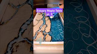 Estuary Maple Table pt 3 Pouring Teal epoxy ⚡🔥🌊 UntreatedArt epoxy resinart epoxydesign resin [upl. by Aikemot703]