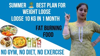 How to lose 10kg weight fast 😍 Best weight lose diet plan for SUMMERS Fat to fit weightloss [upl. by Kris]